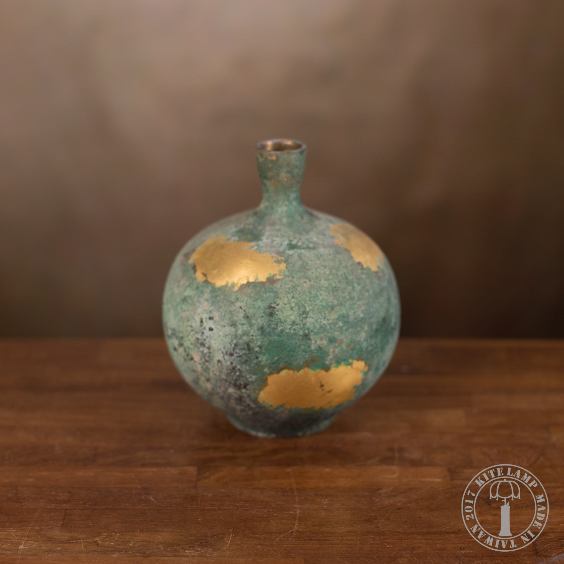 青铜金箔花器 - 图片 4