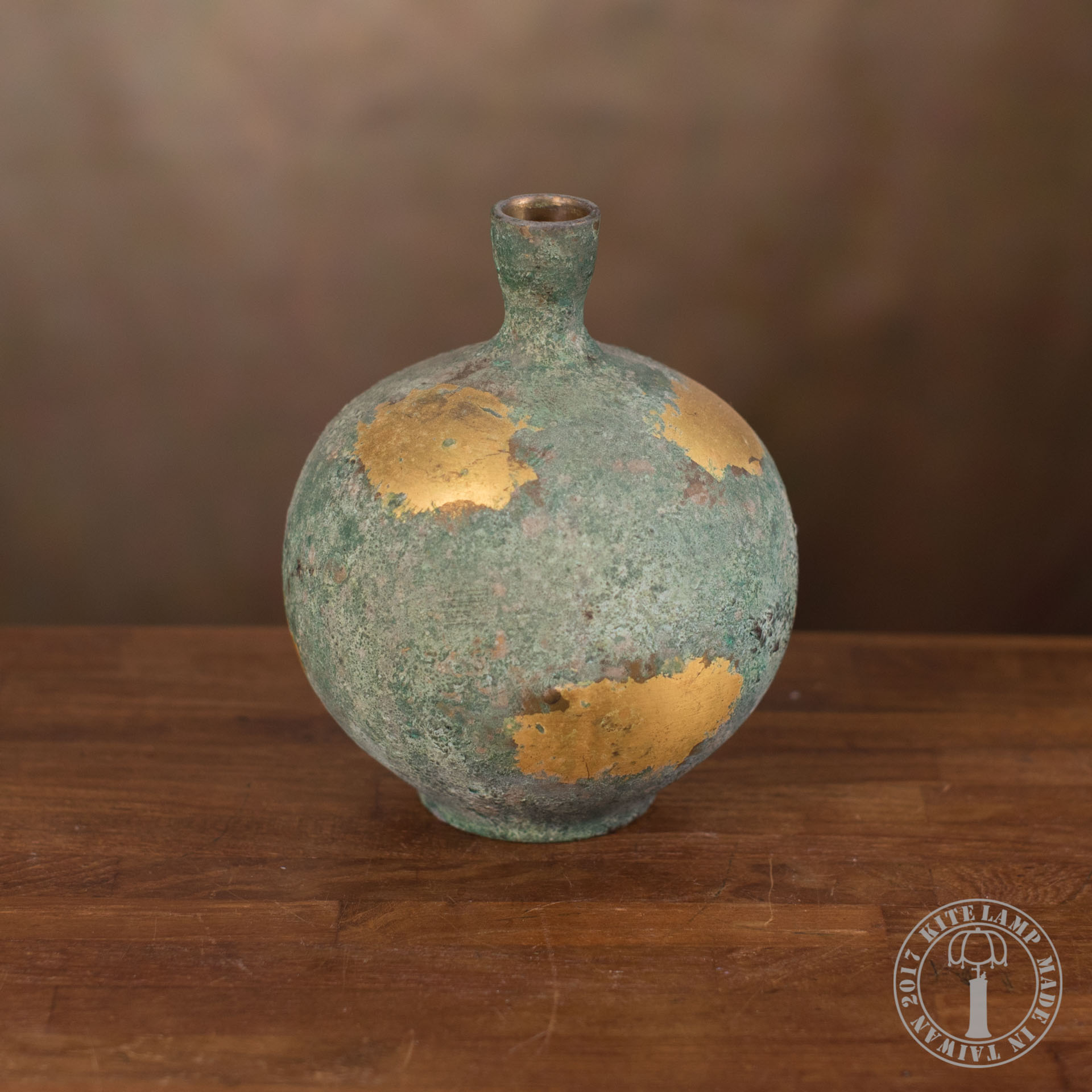 青铜金箔花器 - 图片 3