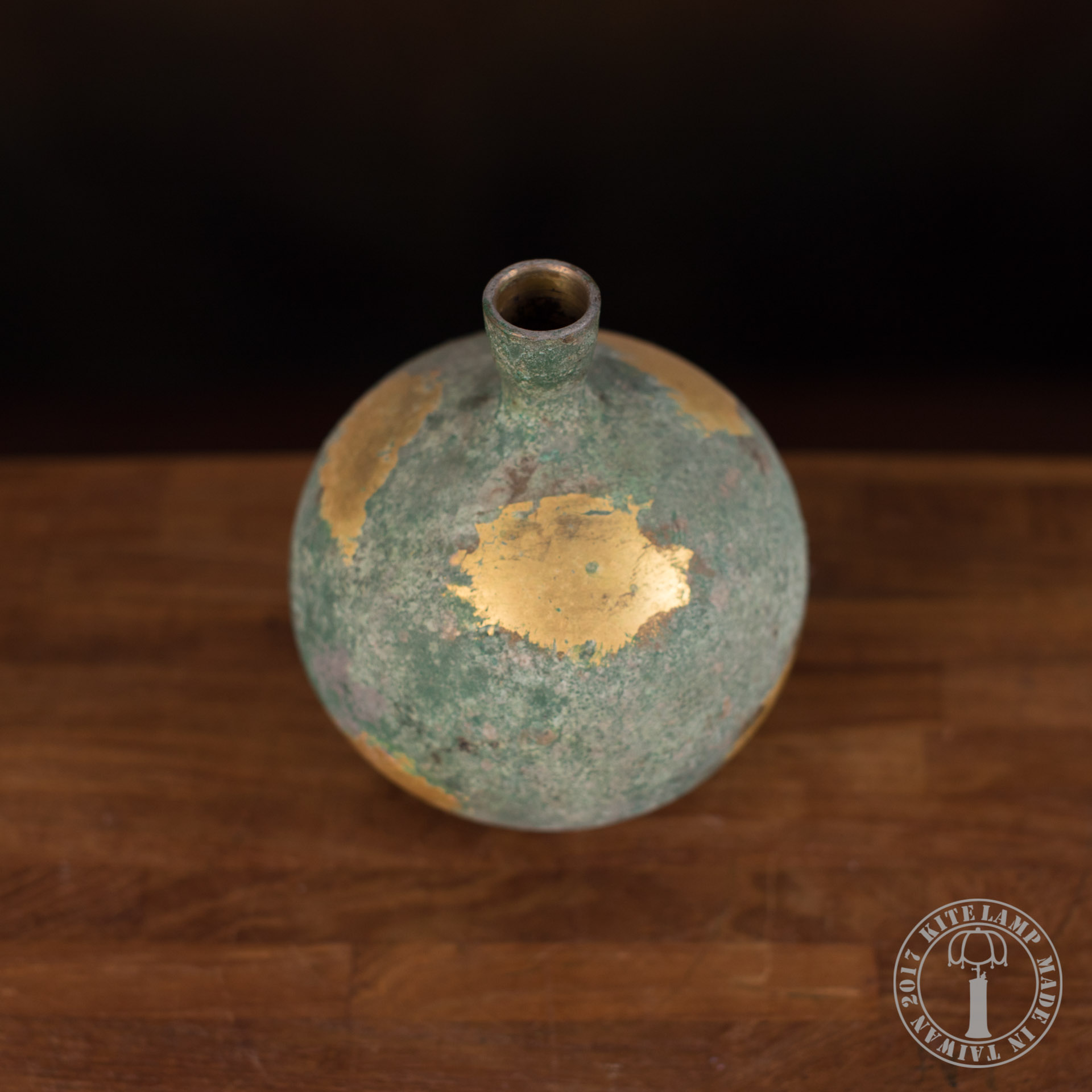 青铜金箔花器 - 图片 2